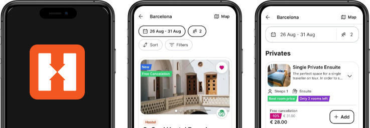 Hostelworld App Clone