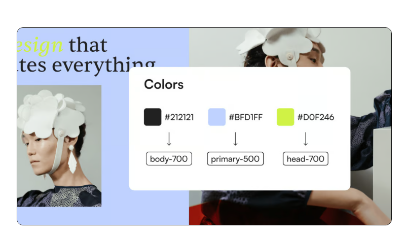 Web design color palette and UI layout concept