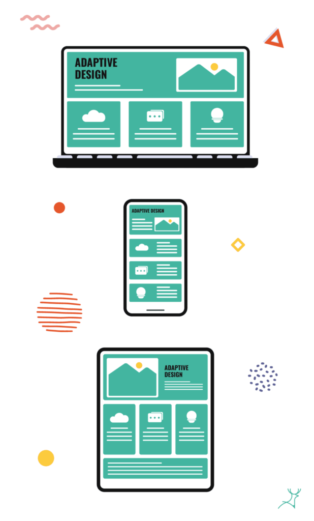 Slide with laptop showing adaptive design.