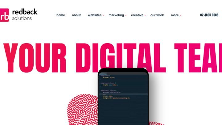 Redback Solutions digital agency homepage banner.
