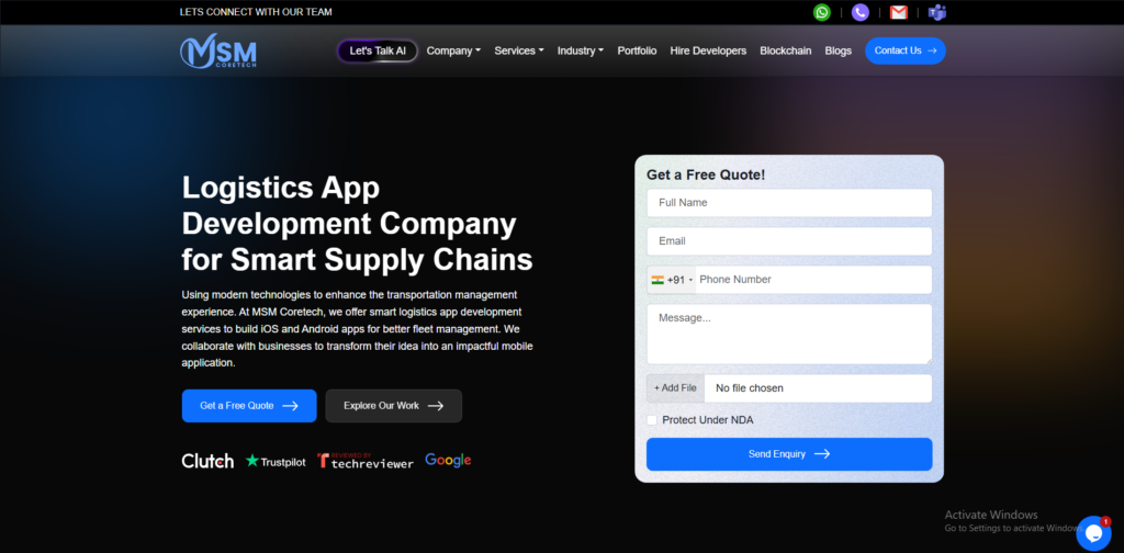 MSM CoreTech Innovations - Top Logistic App Development Company In USA